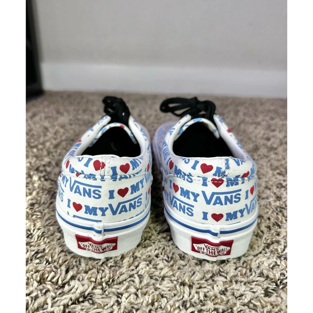 VANS Era I Heart My Vans Men's 6.5 Women's 8 Graphic Sneakers White Blue Canvas